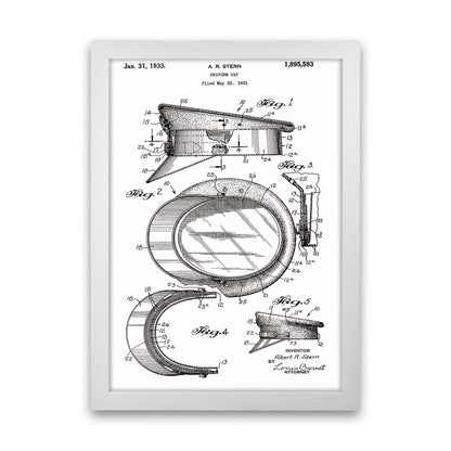 Police Man Hat Patent Art Print by Jason Stanley White Grain