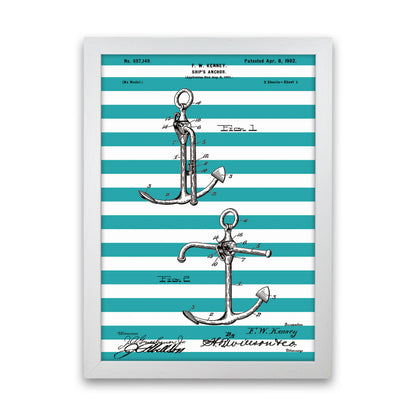 Anchor Patent Stripe Art Print by Jason Stanley White Grain