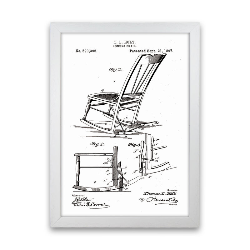 Rocking Chair Patent Art Print by Jason Stanley White Grain