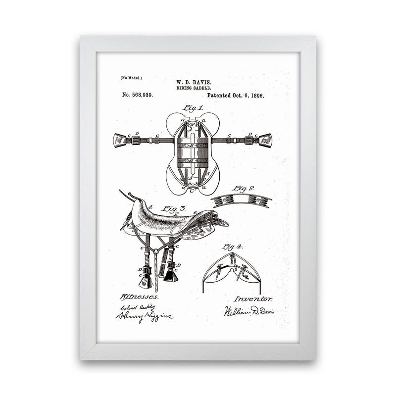 Riding Saddle Patent Art Print by Jason Stanley White Grain