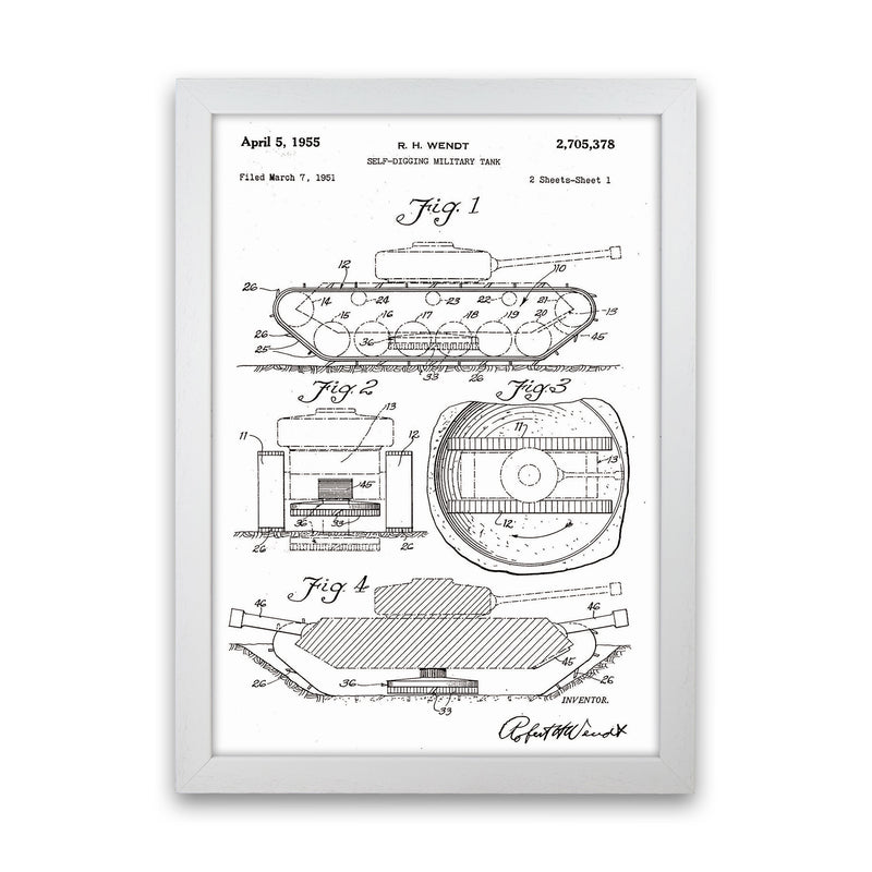 Military Tank Patent Art Print by Jason Stanley White Grain