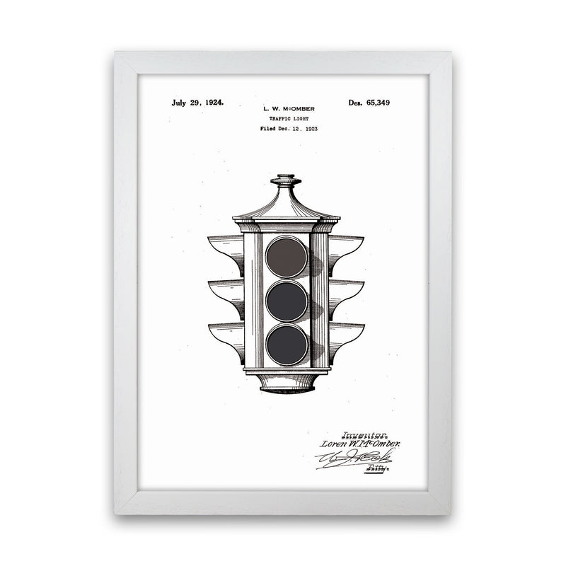 Traffic Light Patent Art Print by Jason Stanley White Grain