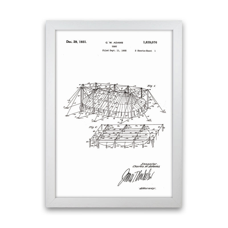 Carnival Tent Patent Art Print by Jason Stanley White Grain