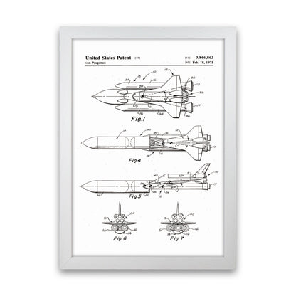 Space Shuttle Patent Art Print by Jason Stanley White Grain