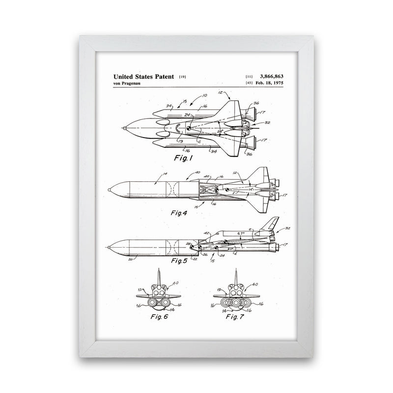 Space Shuttle Patent Art Print by Jason Stanley White Grain