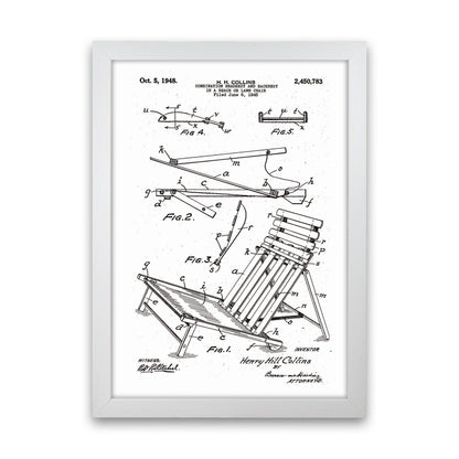 Beach Chair Patent Art Print by Jason Stanley White Grain