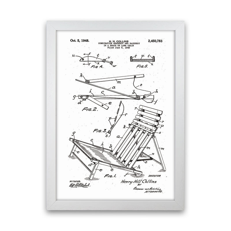 Beach Chair Patent Art Print by Jason Stanley White Grain