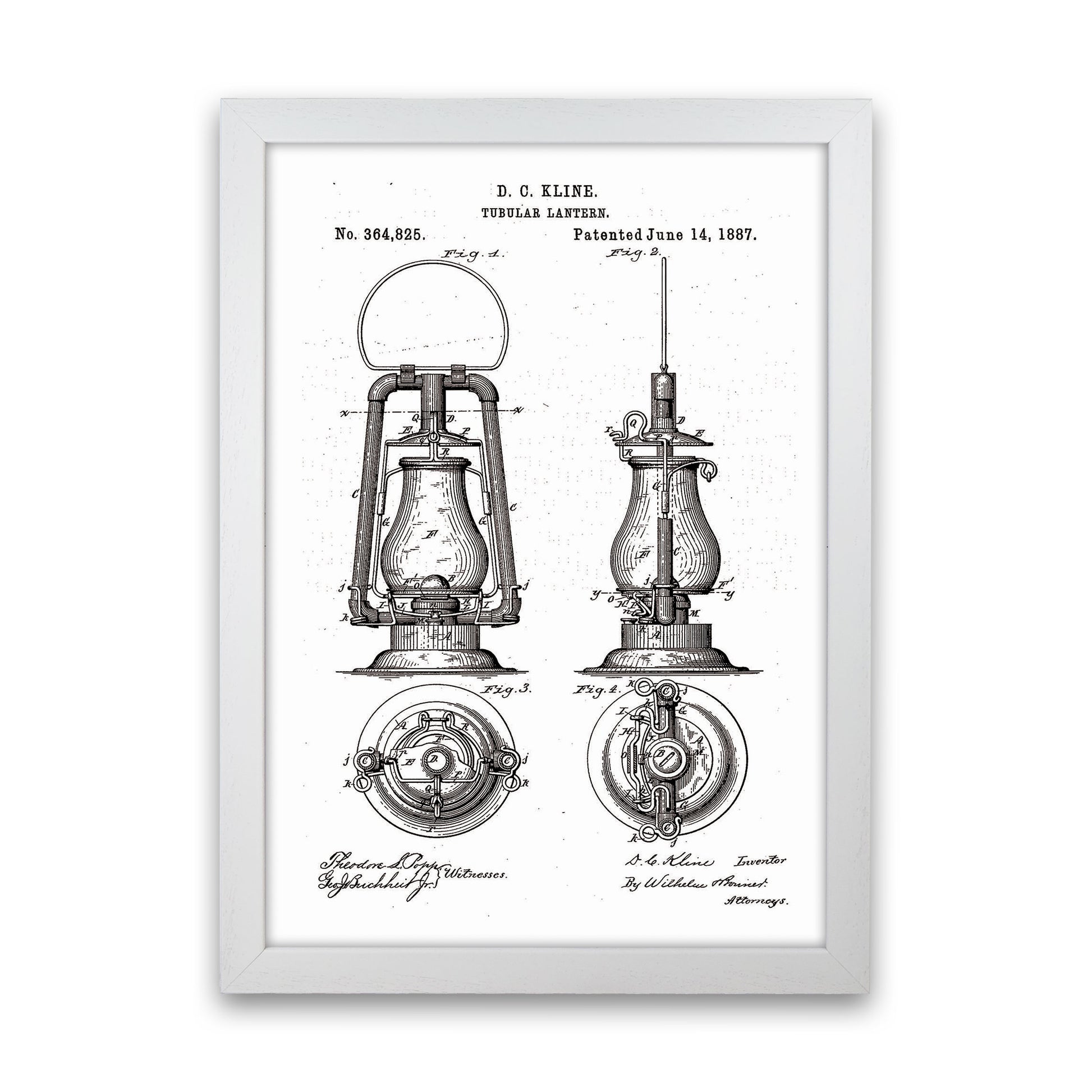 Vintage Lamp Patent Art Print by Jason Stanley White Grain