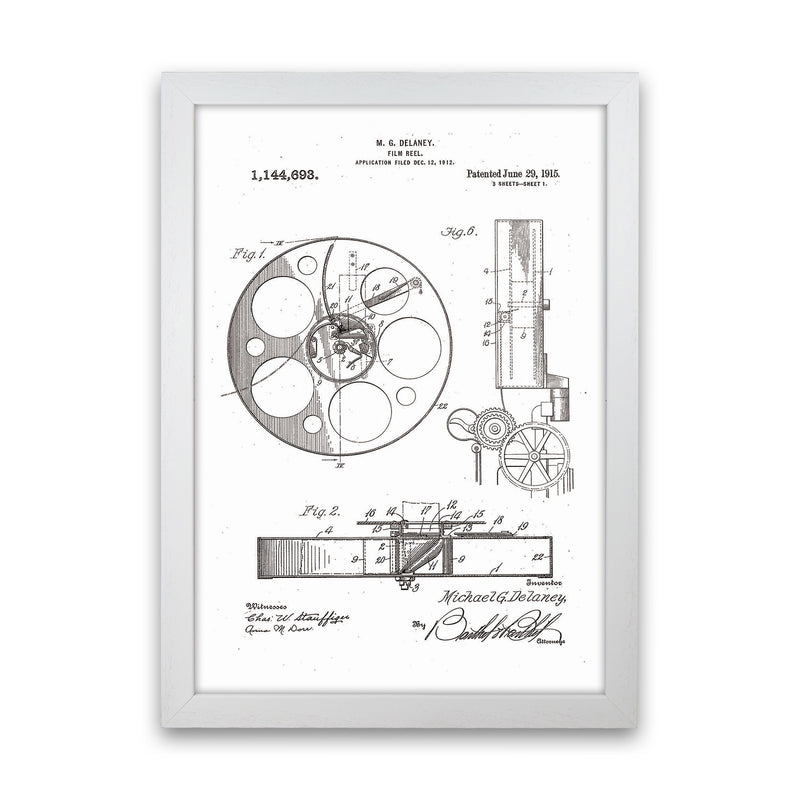 Film Reel Patent 2 Art Print by Jason Stanley White Grain