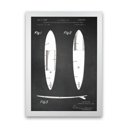 Surfboard Patent 1 Art Print by Jason Stanley White Grain