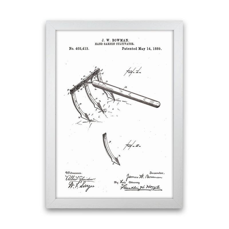 Garden Tool Patent Art Print by Jason Stanley White Grain