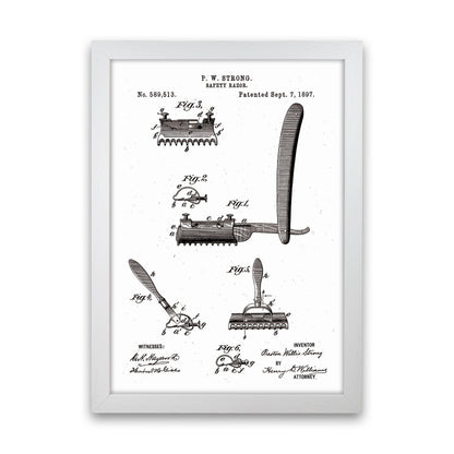 Safety Razor Patent Art Print by Jason Stanley White Grain