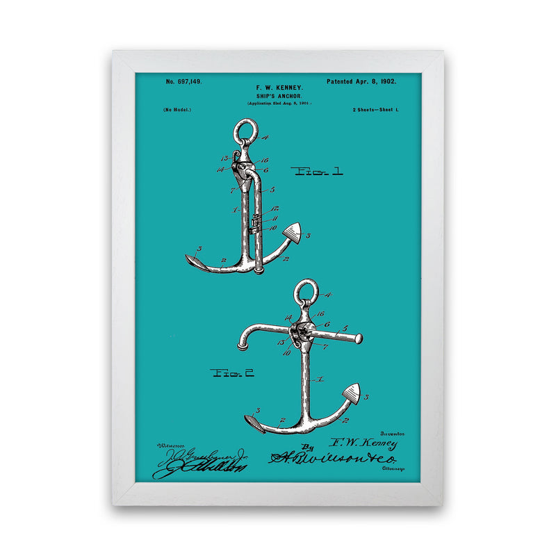 Anchor Patent Blue Art Print by Jason Stanley White Grain