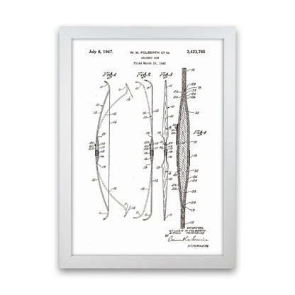Archery Bow Patent Art Print by Jason Stanley White Grain