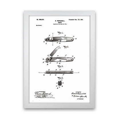 Pocket Knife Patent Art Print by Jason Stanley White Grain