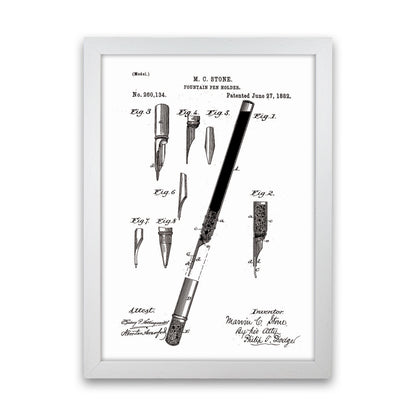 Fountain Pen Patent Art Print by Jason Stanley White Grain