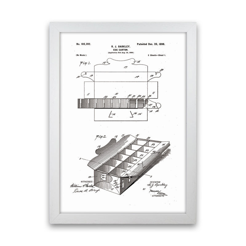 Egg Carton Patent Art Print by Jason Stanley White Grain