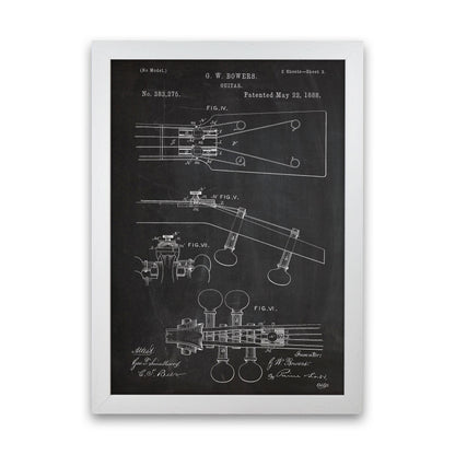 Guitar Neck Patent Art Print by Jason Stanley White Grain