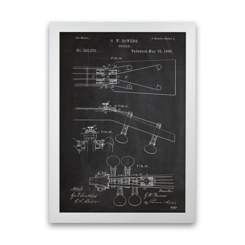 Guitar Neck Patent Art Print by Jason Stanley White Grain