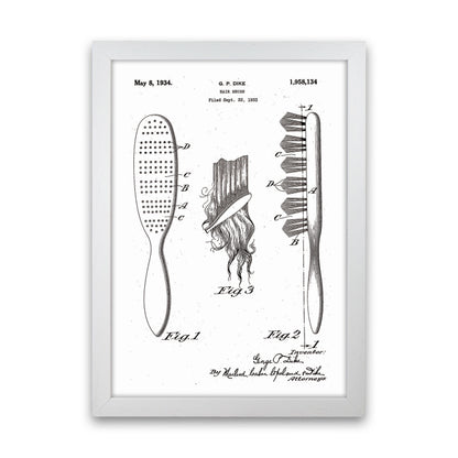 Hair Brush Patent Art Print by Jason Stanley White Grain