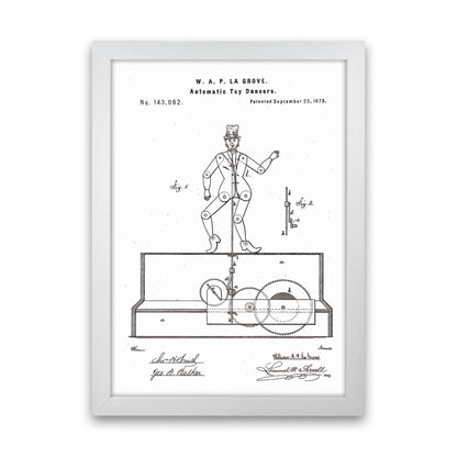 Toy Dancer Patent Art Print by Jason Stanley White Grain