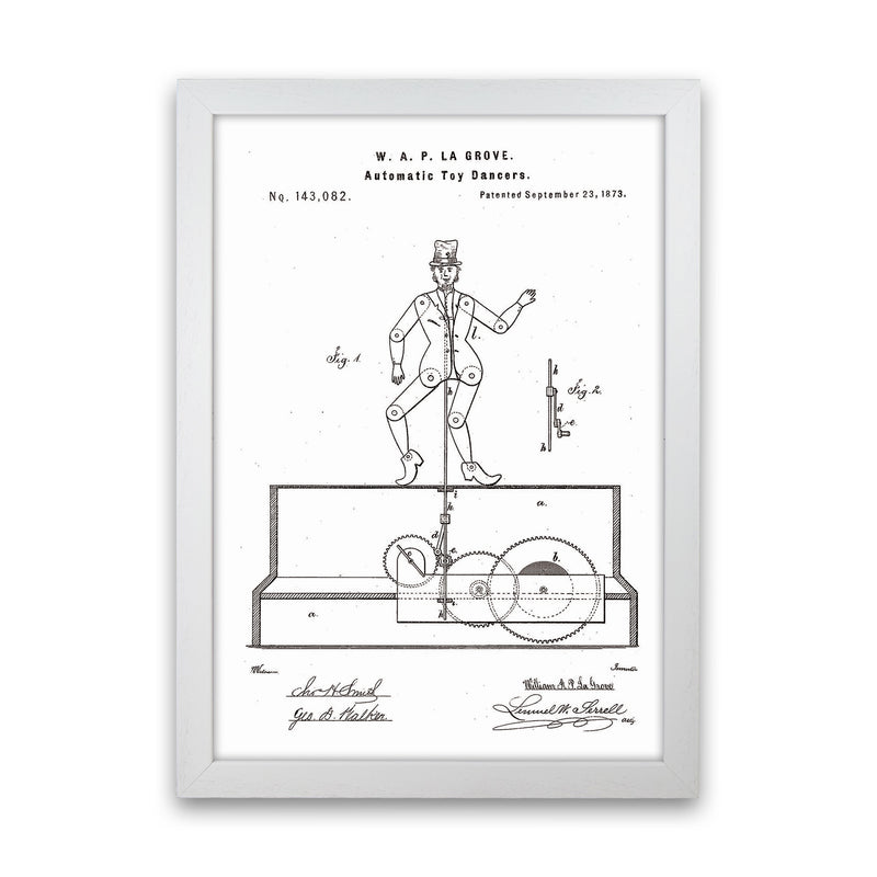 Toy Dancer Patent Art Print by Jason Stanley White Grain