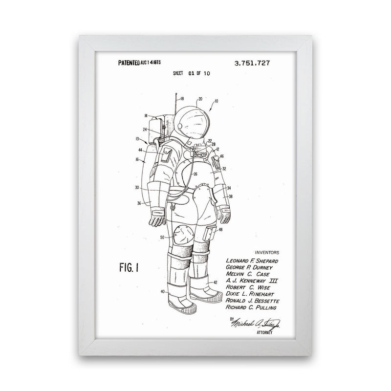 Spacesuit Patent Art Print by Jason Stanley White Grain
