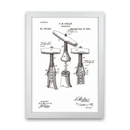 Corkscrew Patent Art Print by Jason Stanley White Grain