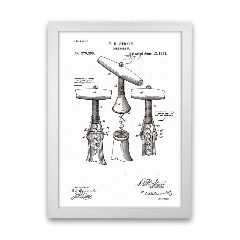 Corkscrew Patent Art Print by Jason Stanley White Grain