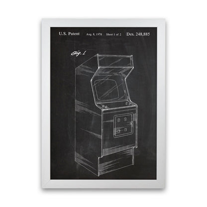 Arcade Game Patent Art Print by Jason Stanley White Grain