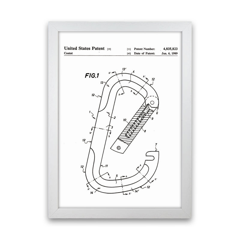 Caribiner Patent Art Print by Jason Stanley White Grain