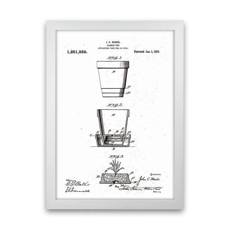 Flower Pot Patent Art Print by Jason Stanley White Grain