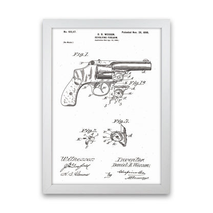 Revolver Patent Art Print by Jason Stanley White Grain