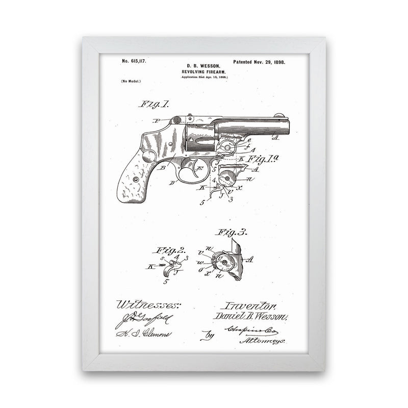 Revolver Patent Art Print by Jason Stanley White Grain