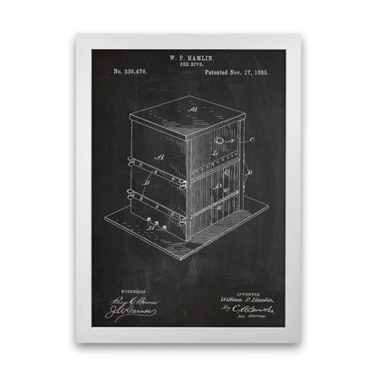 Bee Hive Patent Art Print by Jason Stanley White Grain
