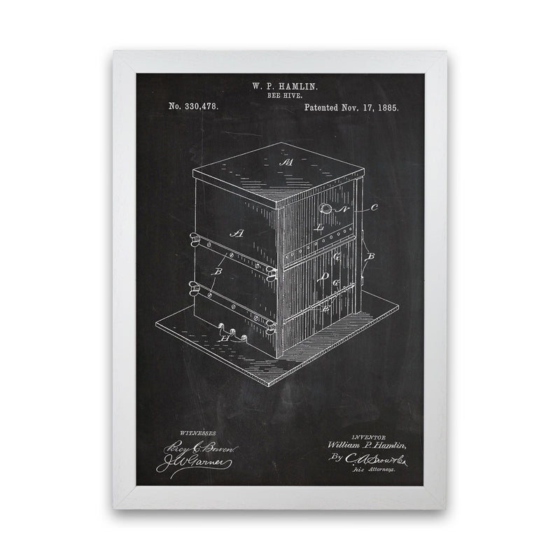 Bee Hive Patent Art Print by Jason Stanley White Grain
