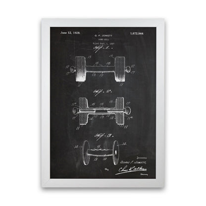 Dumbbell Patent Art Print by Jason Stanley White Grain