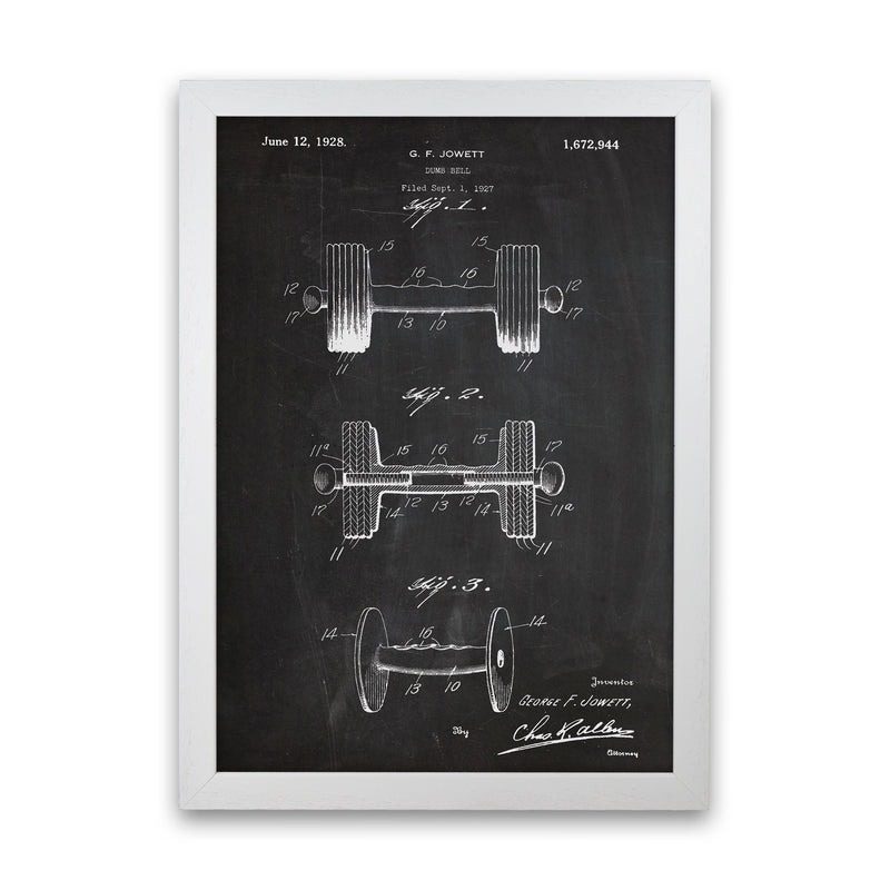 Dumbbell Patent Art Print by Jason Stanley White Grain