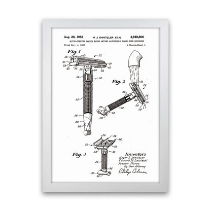 Razor Patent 2 Art Print by Jason Stanley White Grain