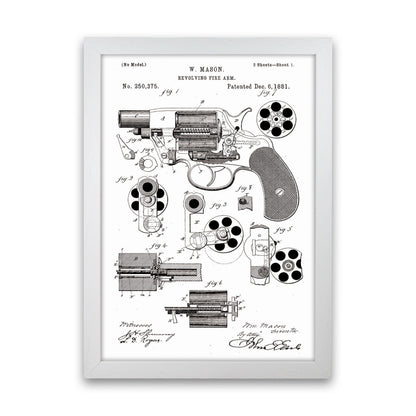 Hand Gun Patent Art Print by Jason Stanley White Grain
