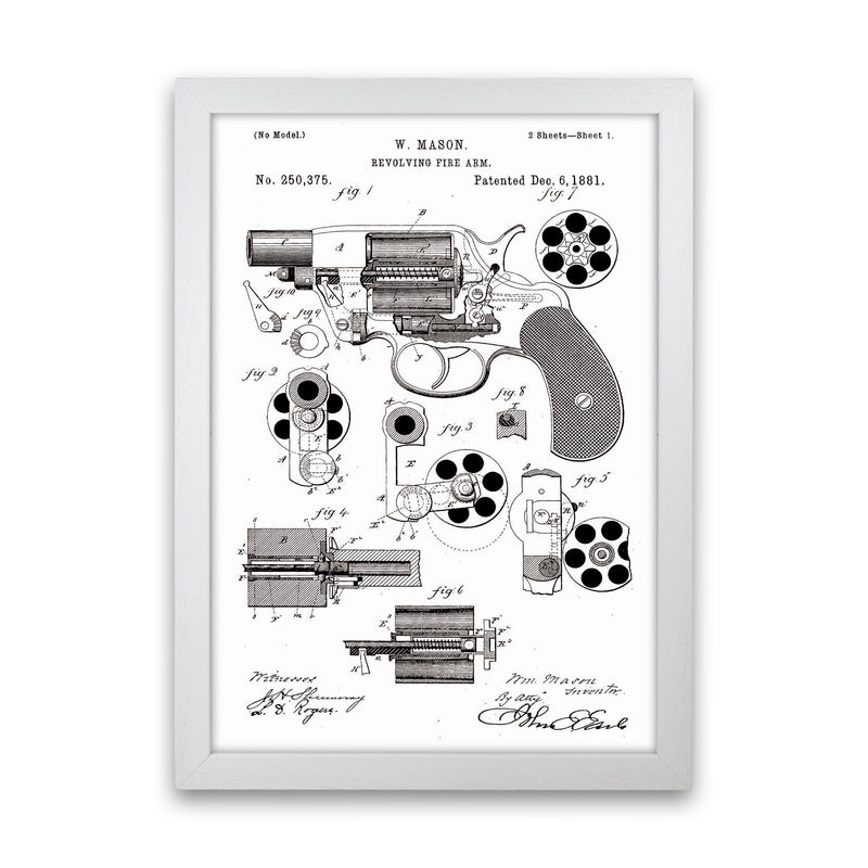 Hand Gun Patent Art Print by Jason Stanley White Grain