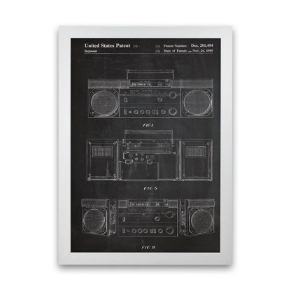 Boombox Patent Art Print by Jason Stanley White Grain