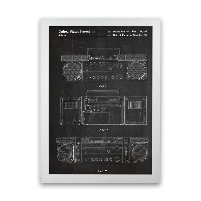 Boombox Patent Art Print by Jason Stanley White Grain