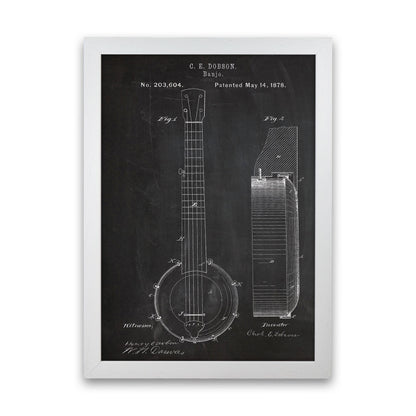 Banjo Patent Art Print by Jason Stanley White Grain