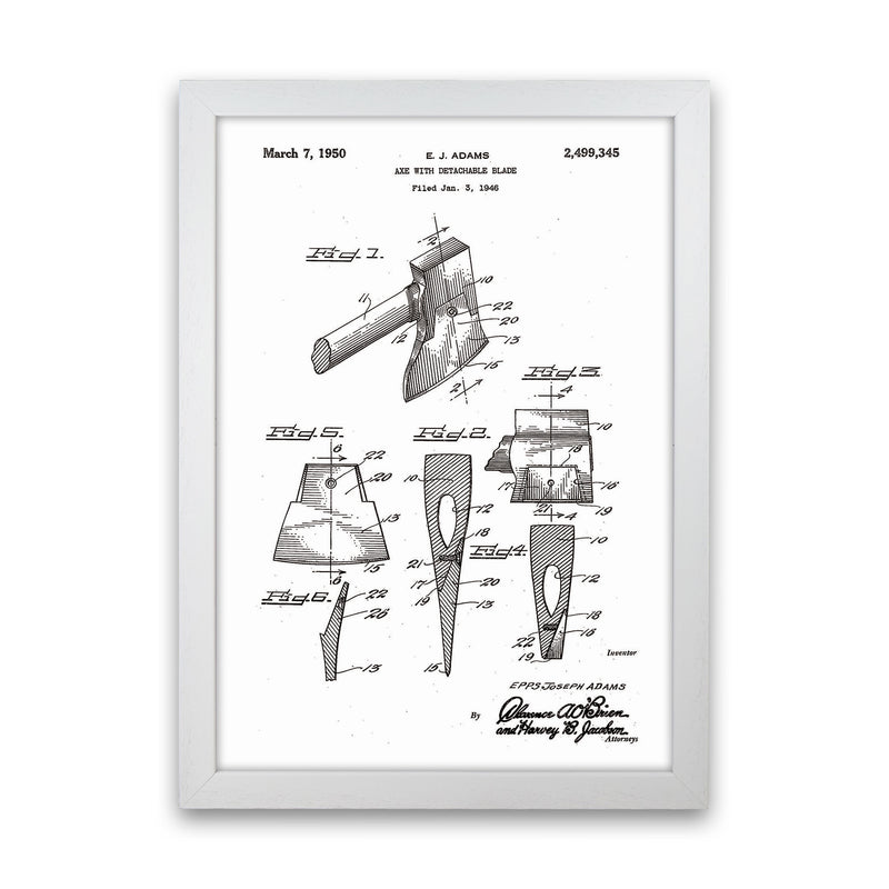 Axe Patent Art Print by Jason Stanley White Grain