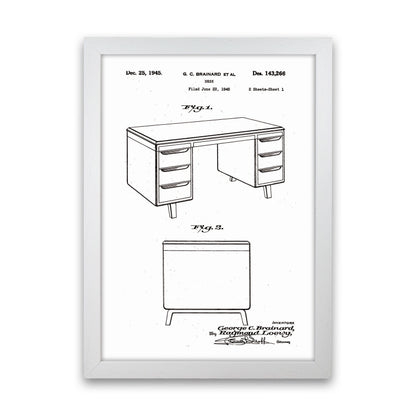 Desk Patent Art Print by Jason Stanley White Grain