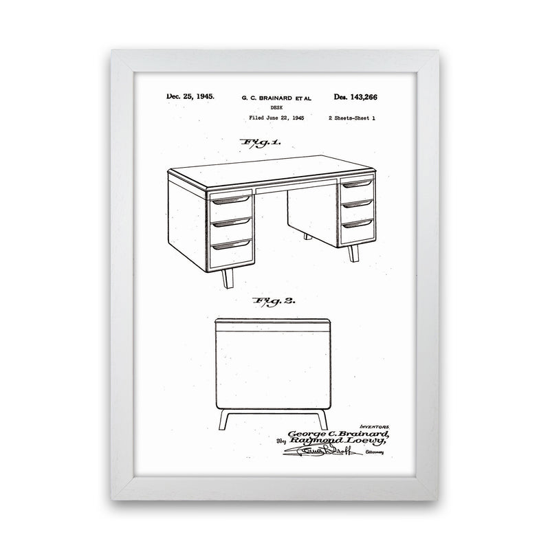 Desk Patent Art Print by Jason Stanley White Grain