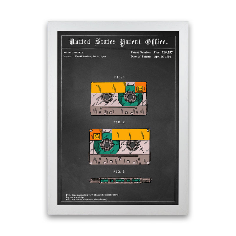 Casette Tape Art Print by Jason Stanley White Grain