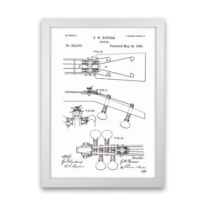 Guitar Patent Art Print by Jason Stanley White Grain