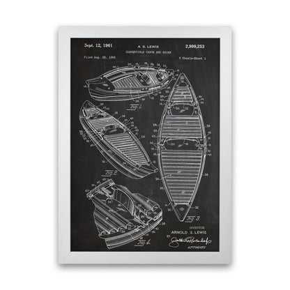 Canoe Patent Art Print by Jason Stanley White Grain